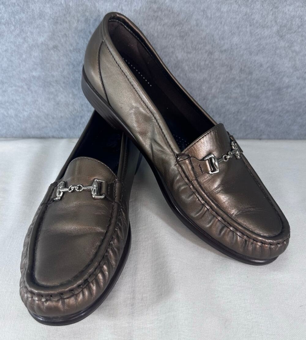 SAS Women's 9 Slim (see disc) Metro Comfort Bit Loafer Bronze Ortho Walking Shoe